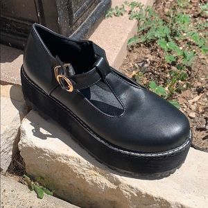 Black Bullet Strap Platforms